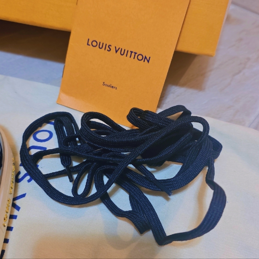 Louis Vuitton Patent Monogram Frontrow Sneakers MS1220 Size 39 Black Brown Gold - Picture 9 of 10